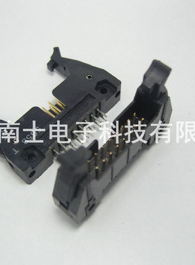 DDK DC2-16P 直脚 直针 ISP接头 JTAG 牛角插座 2.54mm间距 黑色