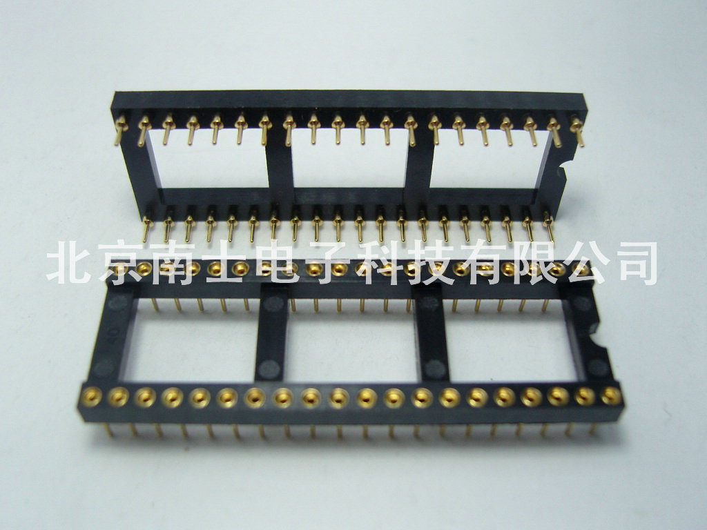 镀金 40P 圆孔 IC座 芯片 单片机 底座 DIP40 直脚 集成电路插座