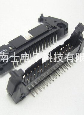 FRC DC2-30P 弯脚 弯针 ISP接口 JTAG 牛角插座 2.54mm间距 黑色