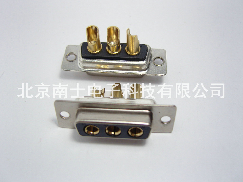 优质 3W3 3芯孔 母头 DB头型 同轴信号 大电流连接器 焊线式 30A