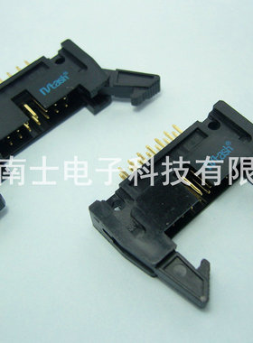 精工南士 DC2-14P 镀金 180度直脚 直针 牛角插座2.54mm间距 黑色