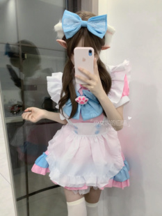 cos粉色甜美洛丽塔cosplay女佣制服二次元 猫咪女仆装 lolita连衣裙