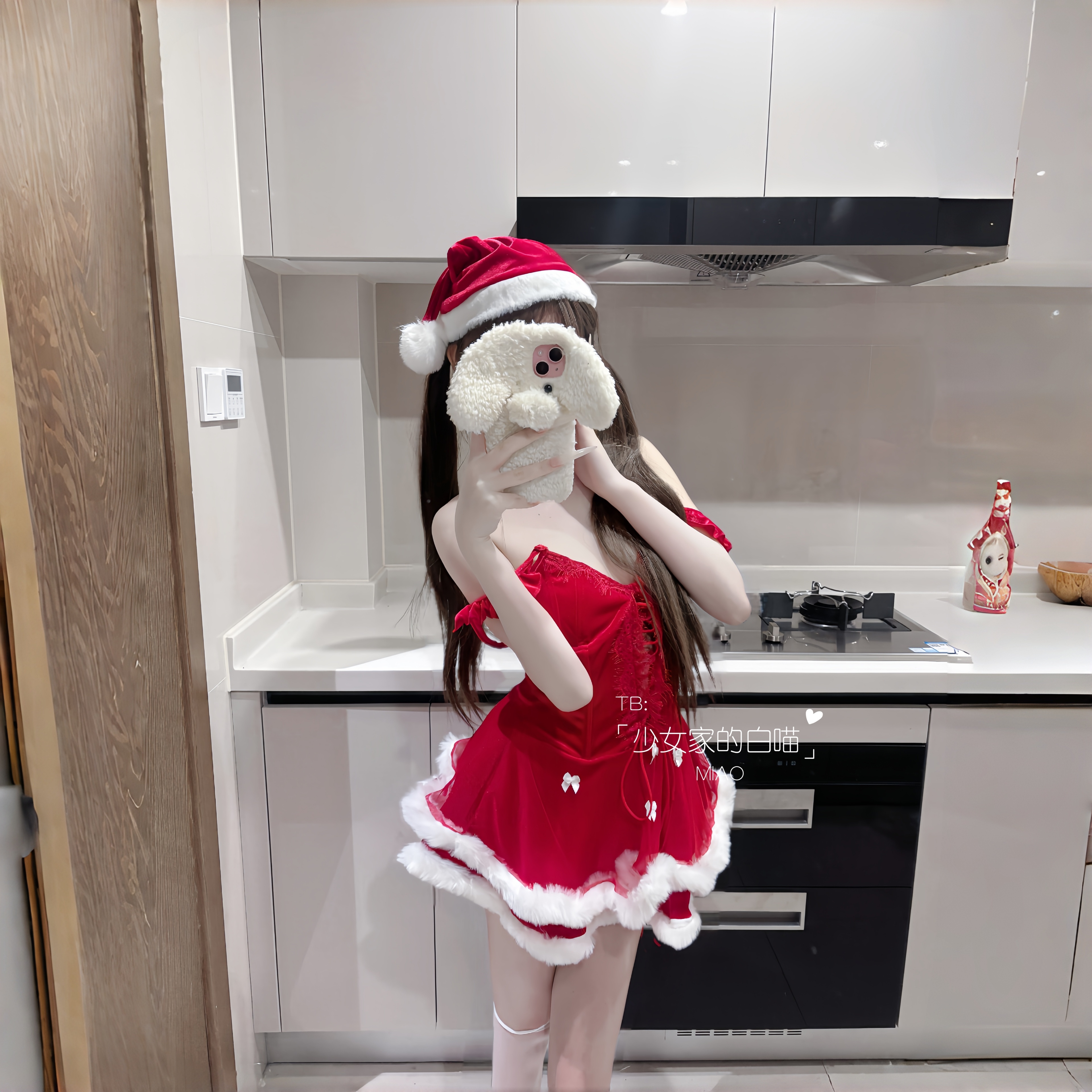圣诞战袍纯欲修身吊带超短连衣裙