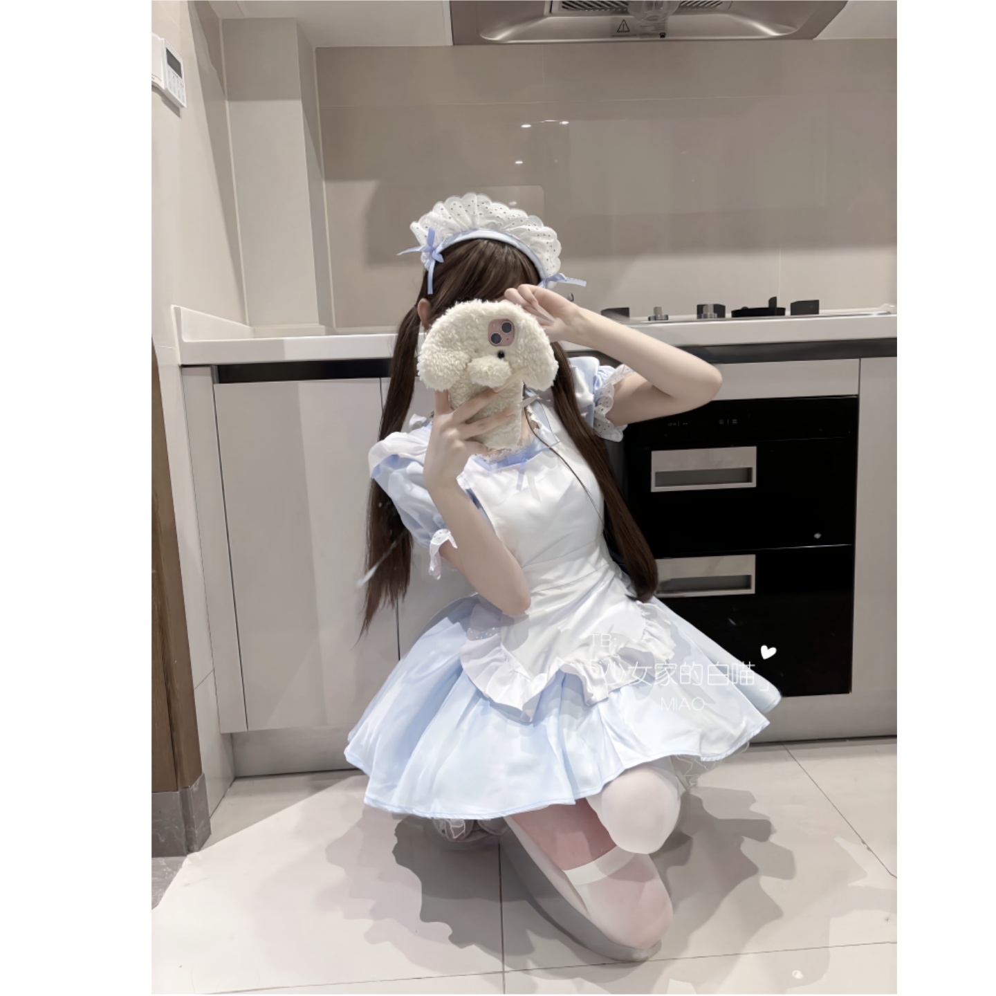 浅蓝色天使女仆装，某红书爆款！