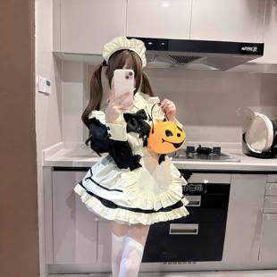 长袖 可爱萝莉黑白女佣装 lolita洛丽塔连衣裙 女仆装 MIAO：日常款
