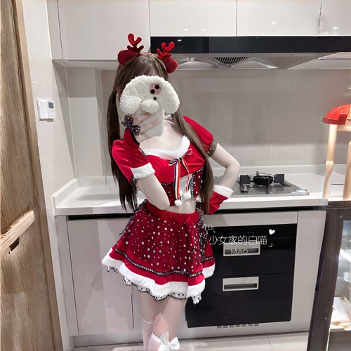 圣诞节氛围感连衣裙新年演出服女