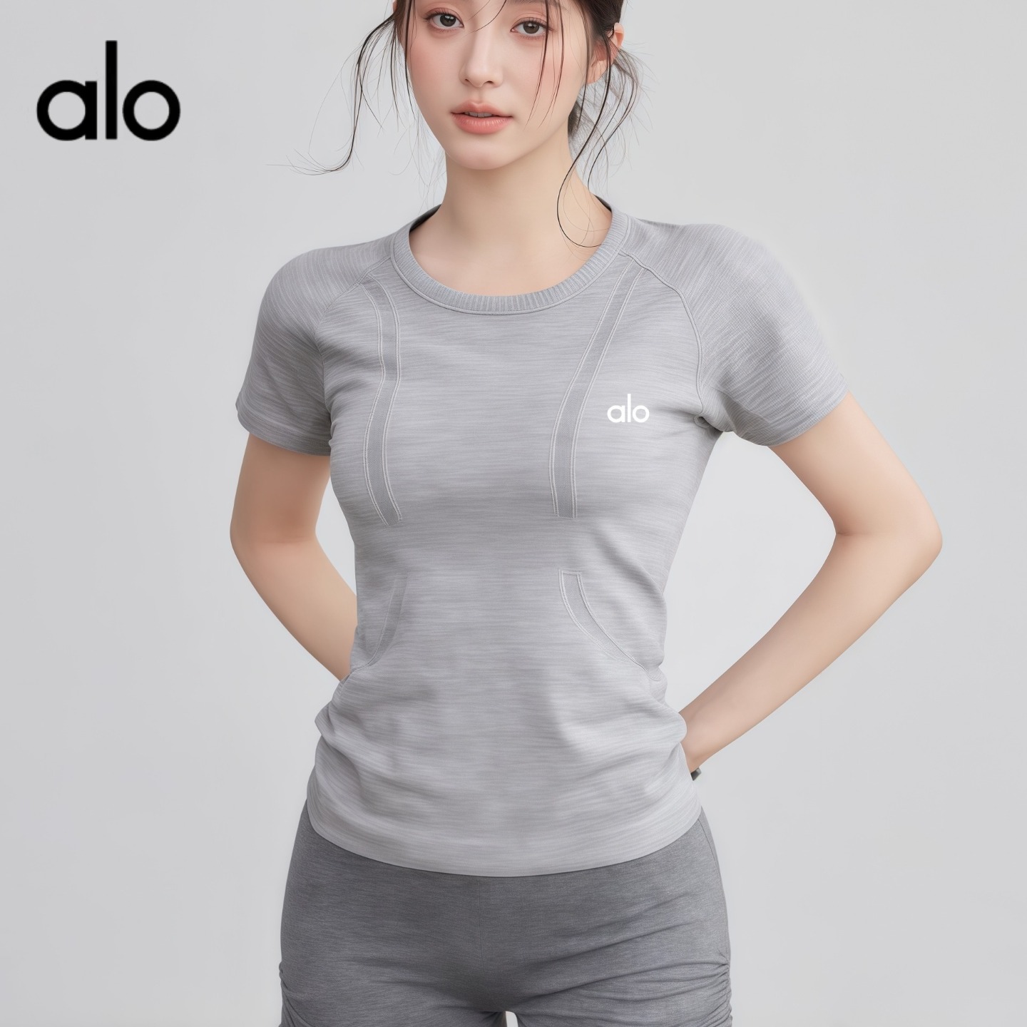 aIo紧身速干运动短袖瑜伽T恤