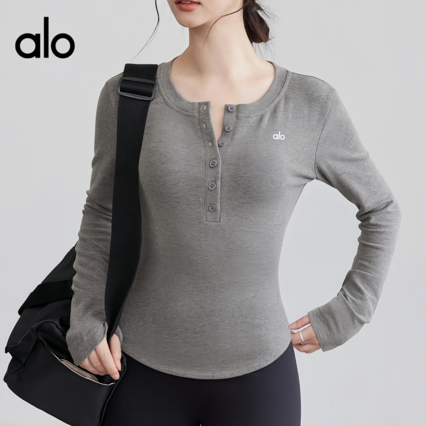 新款修身显瘦长袖瑜伽服女t恤