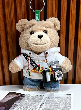 仅衣服Ted2泰迪熊娃衣玩偶公仔挂件衣服潮酷卫衣裤子着替套装潮