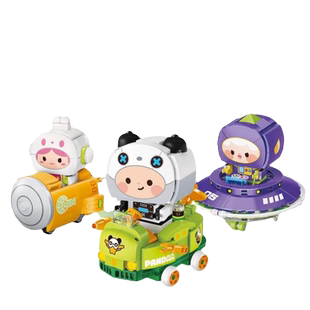 启蒙积木迷你世界迷萌宇宙队火箭兔女孩拼装小车儿童益智男孩玩具