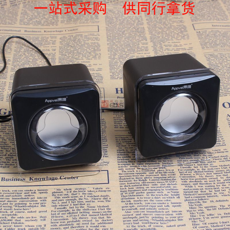 黑色亮片101A迷你黑色小音箱台式电脑笔记本通用 USB2.0便携3.5mm