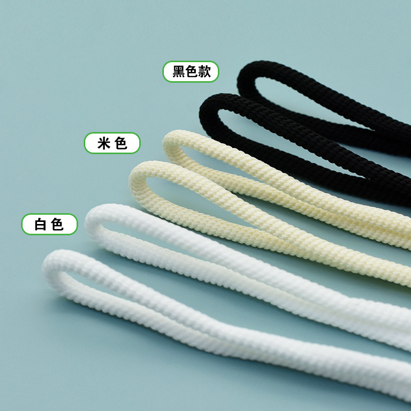 圆形加密鞋带适配运动篮球鞋休闲运动鞋老爹白色彩色男女黑色鞋绳