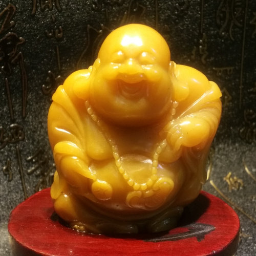 大肚弥勒佛霍山大别山玉黄龙玉黄蜡石精品籽料手玩件手把件小摆件