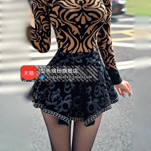 短裤 型色缤纷秋冬季 洋气时尚 2025新款 定制丝绒提花立体剪裁裙裤