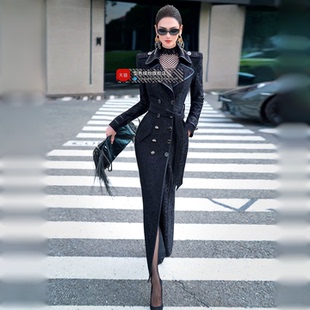 型色缤纷秋冬季英伦风外套2025新款气场强大女神范过膝中长款风衣