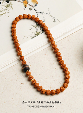 小金刚菩提子手串手持链念佛珠盘玩金蟾纹原籽文玩精品配饰沉香