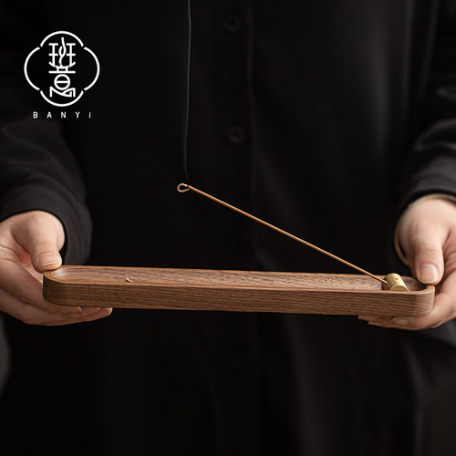 班意胡桃木香插线香托架