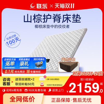 联乐天然山棕床垫硬垫棕榈环保护脊棕垫儿童薄款家用 可折叠定制