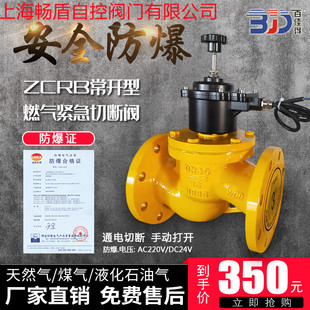 300 ZCRB天然气切断阀电磁阀防爆燃气煤气液化气紧急切断阀铸钢15