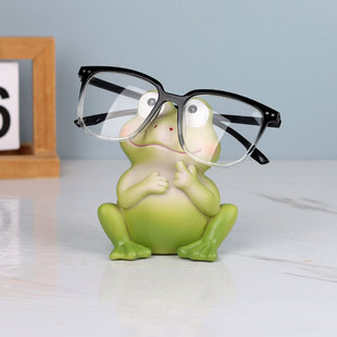 可爱青蛙眼镜放置架眼镜店陈列道具办公桌面书桌卡通放眼镜的架子