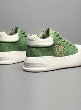 潮牌大头鞋男绿色简约厚底增高轻便休闲鞋高级感时尚潮流百搭板鞋