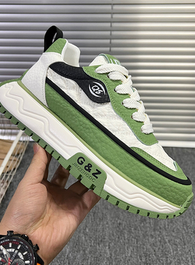 潮牌拼色厚底增高老爹鞋男潮流运动休闲鞋时尚百搭阿甘鞋潮男鞋子