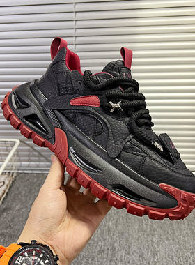 潮牌老爹鞋男厚底增高运动舒适休闲鞋黑色个性百搭高级感潮男鞋子