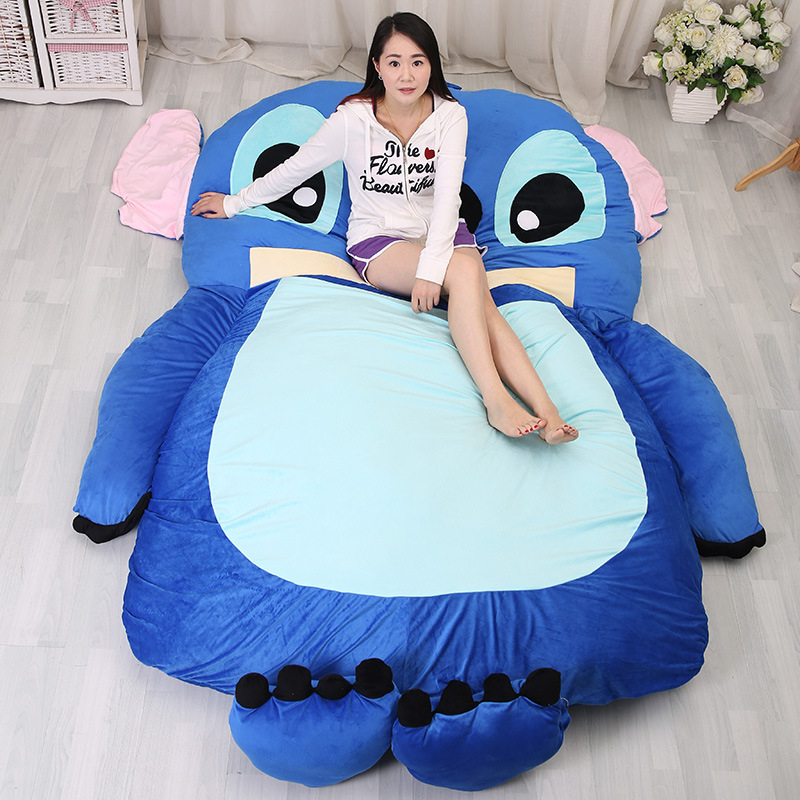 史迪奇卡通可爱懒人榻榻米床垫加厚可折叠龙猫懒人床卧室双人地铺