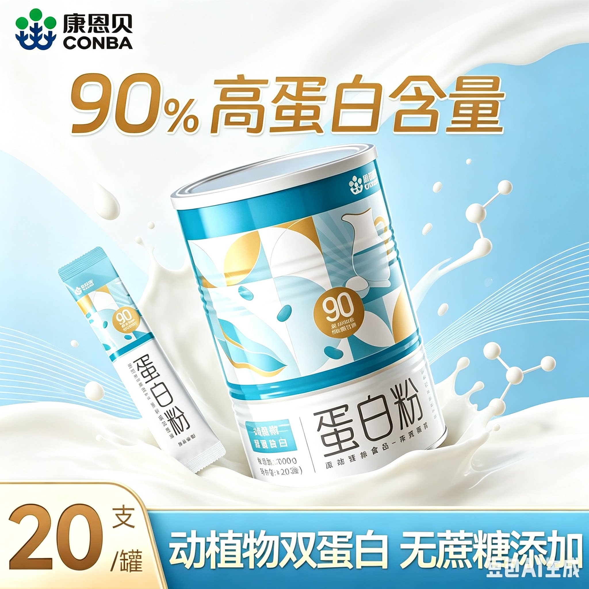 康恩贝通用90高含量双乳清蛋白粉