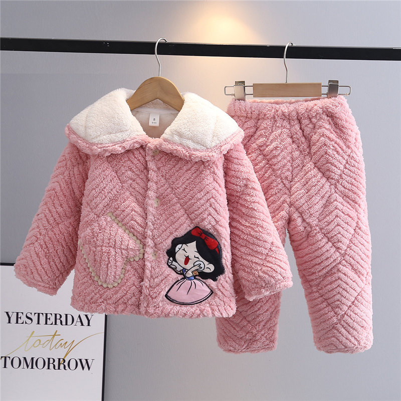 冬季女童加厚三层夹棉睡衣女孩法兰绒可爱儿童保暖棉袄家居服套装,童装/婴儿装/亲子装,家居服套装,淘宝优惠券,粉丝福利购,淘宝优惠卷