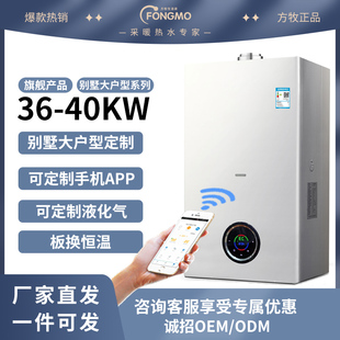 40KW燃气壁挂炉家用天然气液化气采暖炉热水地暖两用锅炉36KW别墅