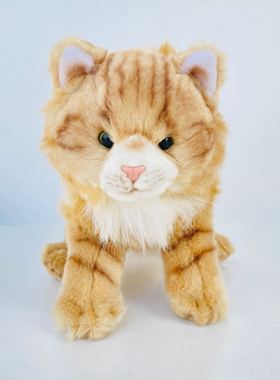 美国russ仿真虎斑猫咪毛绒玩具 黄色橘猫猫咪毛绒娃娃 小猫咪娃娃