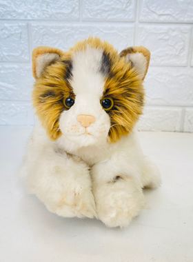 russ仿真猫咪毛绒玩具 精品厚料黄色猫咪毛绒娃娃 质量好 小可爱