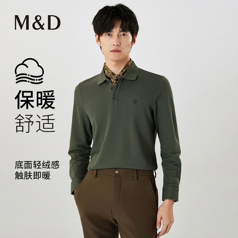 名盾长袖Polo衫男春季商务纯色翻领T恤衫时尚休闲纯棉简约百搭TK