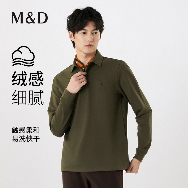 名盾男士长袖Polo衫春季毛绒厚款翻领t恤保暖2025秋冬新款上衣TK