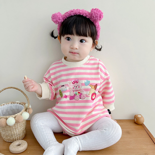 超萌婴儿衣服春款女宝宝连体衣外出服包屁衣小月龄多巴胺穿搭春装