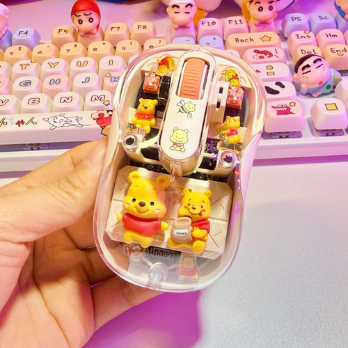 小熊维尼透明蓝牙静音充电鼠标