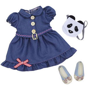 45厘米仿真娃娃衣服18英寸美国女孩偶季可穿38cm西班牙宝宝牛仔裙