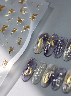 TENSOR新工艺烫金新款美甲贴纸背胶美甲纸立体仙女烫金系列M-180