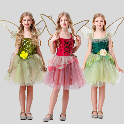 精灵扮演服儿童花仙子连衣裙翅膀
