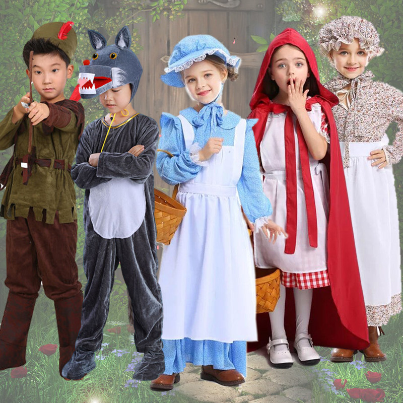 小红帽服装大灰狼扮演服格林童话剧舞台演出 学生狼外婆cos猎人服