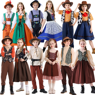 欧洲中世纪服聚会服饰英国牧场服丹麦舞蹈服成人儿童文化节演出服