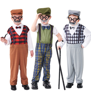 老爷爷扮演服儿童话剧演出服百岁老人cos白胡子大爷服装六一表演