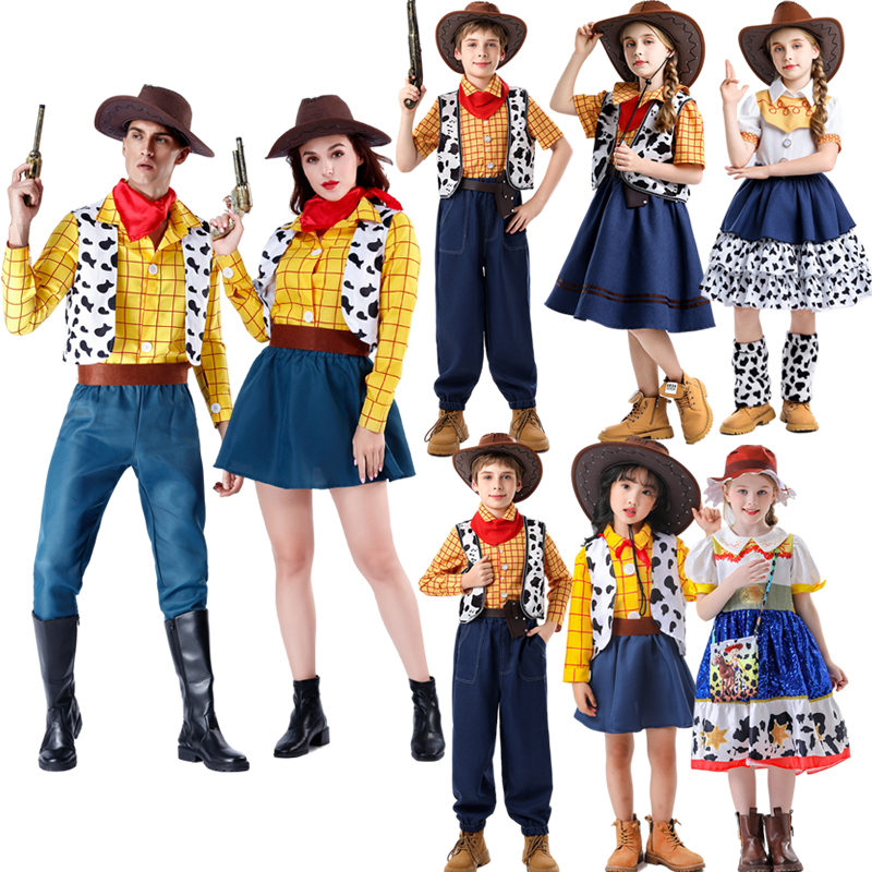 胡迪衣服儿童夏玩具总动员cos牛仔风格迪士尼游园服装男女款套装