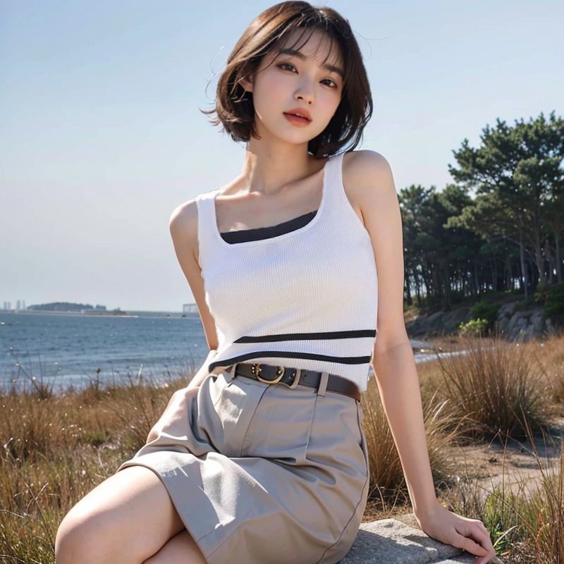 针织吊带背心女装春夏季新款撞色拼接方领外穿内搭修身短款打底衫