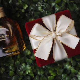 酒红丝绒礼物空盒桌糖盒新年礼品盒新款 节礼盒 美妆包装