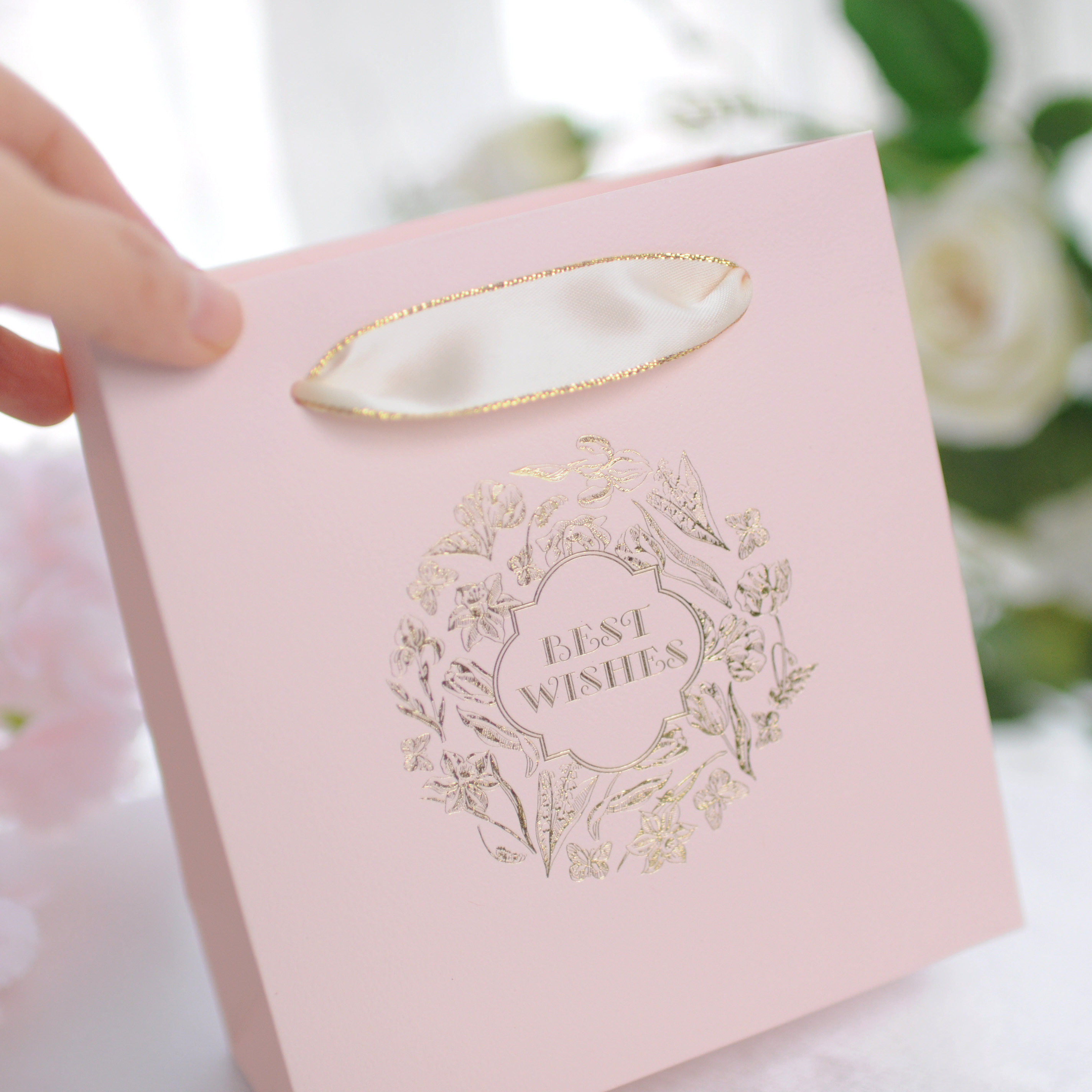 粉色礼品袋ins风结婚定制高档母亲节手提纸袋礼袋定制