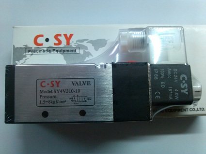 SY4V310-10电磁阀C.SY申一VALVE二位五通AC220V DC24V气动3A310