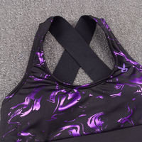 Xiaoke discount fashion sports bra, women's cross wide shoulder strap running fitness top, tight fitness underwear thumbnail 4