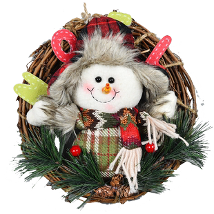 圣诞节装饰品藤圈花环门挂花圈挂件圣诞树圈挂饰场景布置装扮门饰